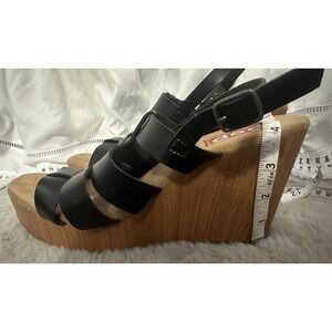 POP size 11 women's wedge sandals black and brown new W/O box